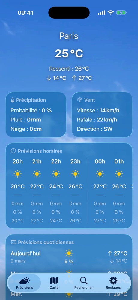 Capture d'écran 1 de Météo +